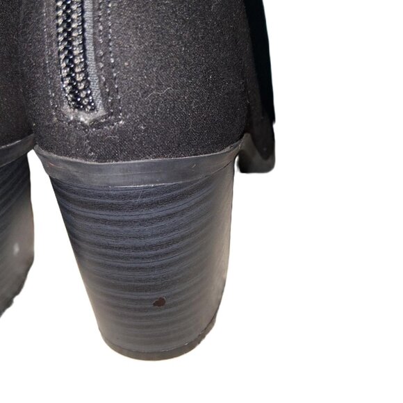 Old Navy Black Faux Suede Lace-Up Open-Toe Booties | Back Zip | 3” Heel | Size 8 - Picture 8 of 9